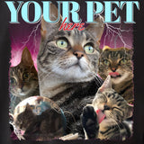 Custom Personalised Dog & Cat Pet Photo Bootleg Style T-Shirt