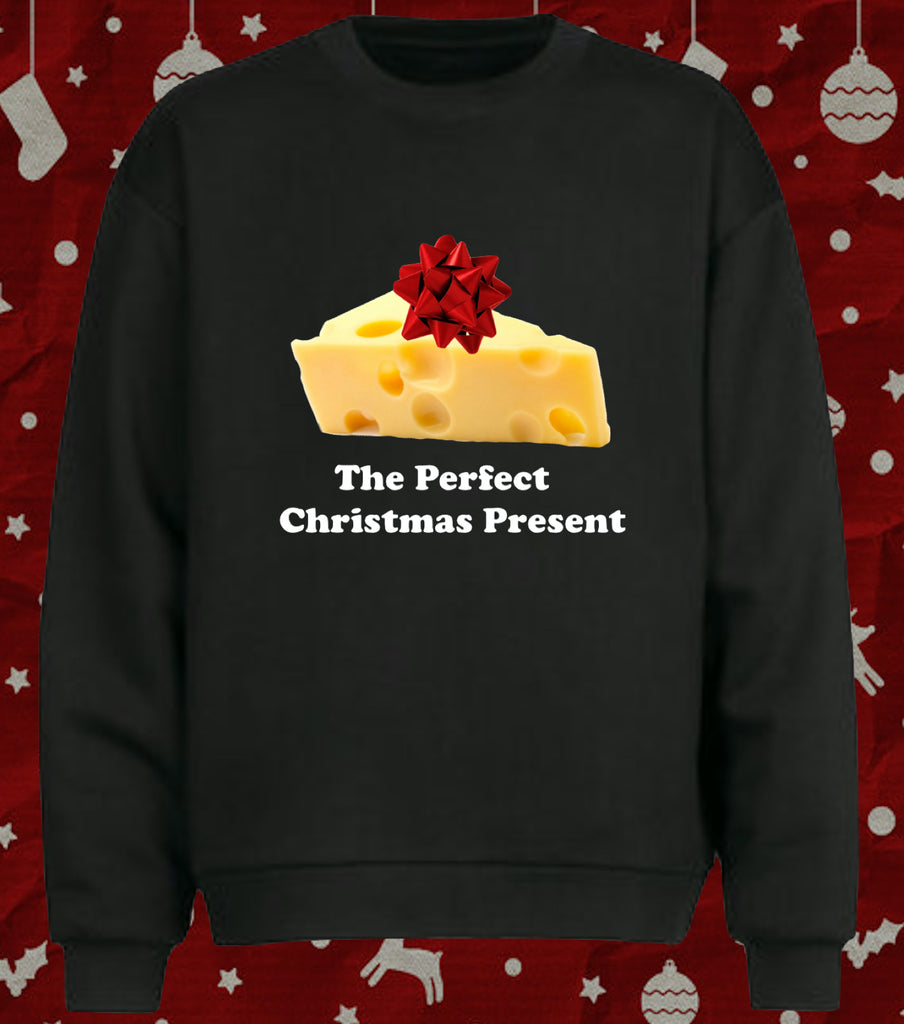 Cheese the Perfect Christmas Present Xmas Jumper for Cheese Lovers Fun Holiday Sweater