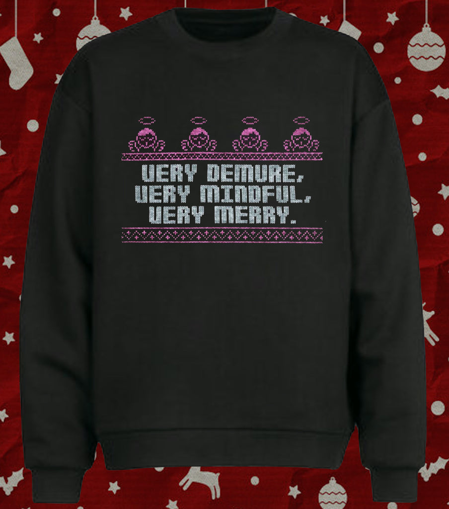 Very Demure Very Mindful Very Merry Funny Ugly Christmas Sweater Jumper