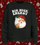 Funny Vintage Santa Claus Face Big Nick Energy Christmas Jumper Sweater