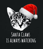 Funny Cheeky Tabby Cat Santa Claws Christmas Jumper Holiday Sweater for Cat Lovers