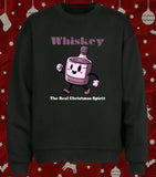 Whiskey The Real Christmas Spirit Funny Whiskey Lover Christmas Sweatshirt Jumper