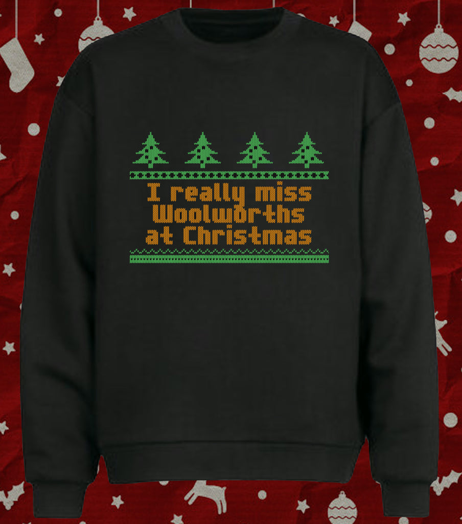 "I Really Miss Woolworths at Christmas" Funny Retro Holiday Sweater – Unisex Christmas Jumper