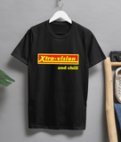 Xtravision and Chill Funny Irish Retro 1990s Slogan T-Shirt