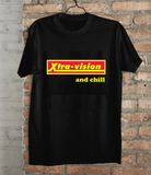 Xtravision and Chill Funny Irish Retro 1990s Slogan T-Shirt