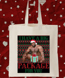 I Have a Big Package for You Barry Wood on a Bed Meme Unisex Christmas Tote Gift Bag