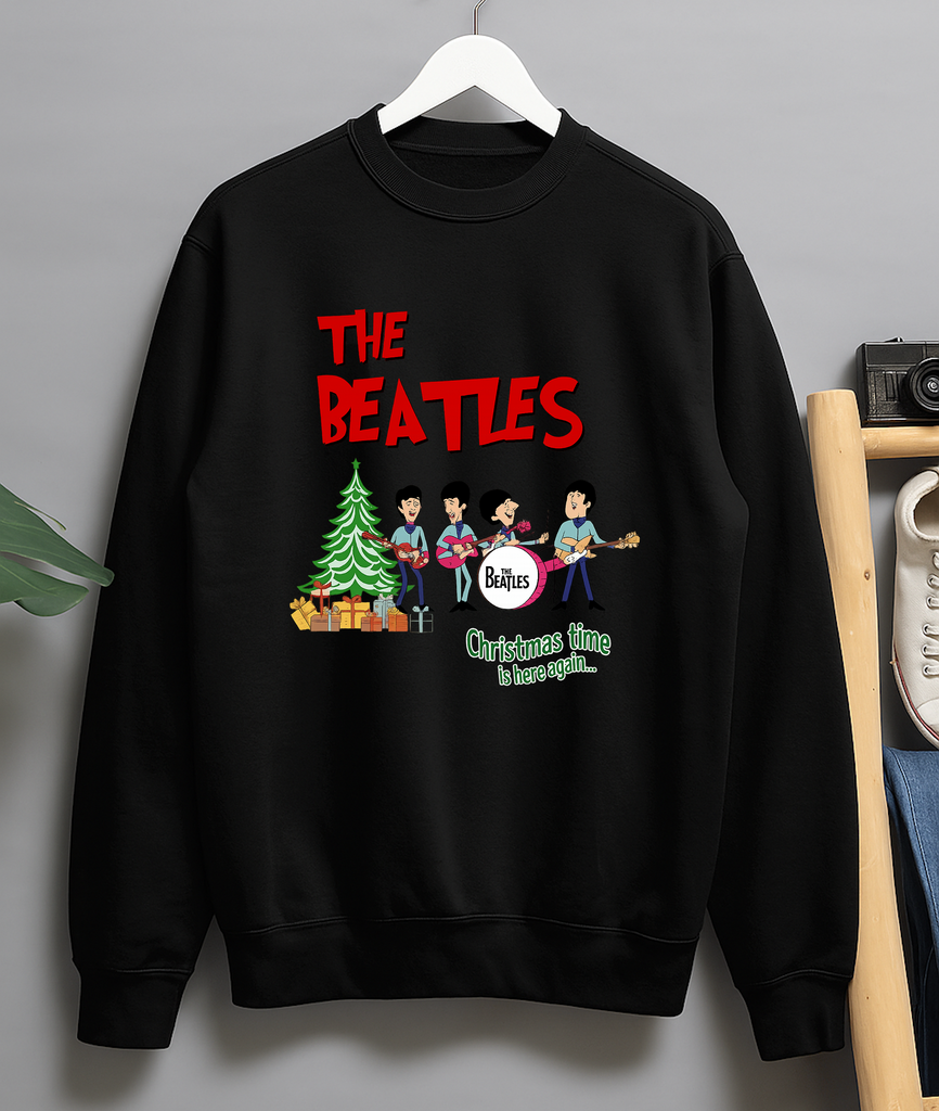 The Beatles Christmas Time is Here Again Cartoon Graphic Christmas Sweater Jumper