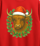 Highland Cow Lover Vintage 80s Style Unisex Christmas Crew Neck Sweater