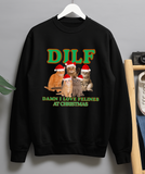 Funny Cat Christmas Jumper – DILF “Damn I Love Felines at Christmas” Sweatshirt | Cute Cat Lover Holiday Sweater