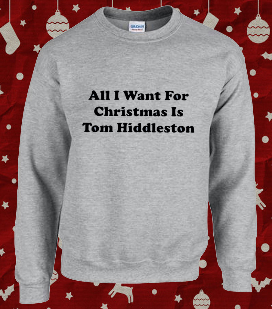 Tom Hiddleston All I Want for Christmas Xmas Sweater Jumper