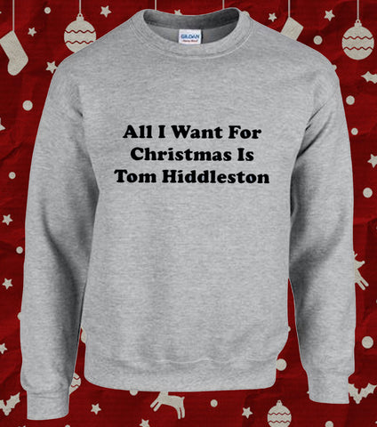 Tom Hiddleston All I Want for Christmas Xmas Sweater Jumper