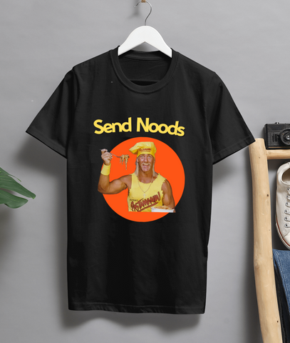 Send Noods T-Shirt Funny Hulk Hogan Eating Pasta Pastamania Meme Tee