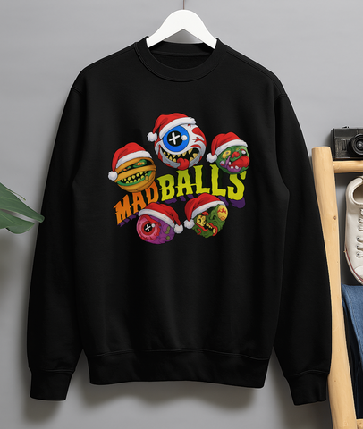 Madballs 1990s Style Retro Grossout Graphic Christmas Crew Neck Sweater Jumper
