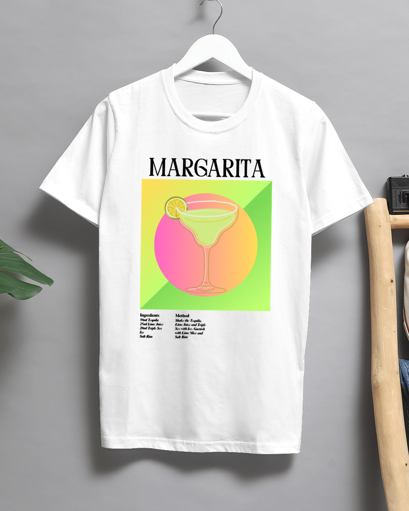 Margarita Cocktail Recipe T-Shirt – Vintage Tequila Cocktail Graphic Unisex T-Shirt