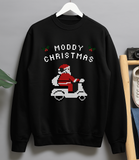 Moddy Christmas Mod Scooter Motorcycle Lover Christmas Crew Neck Sweater Jumper