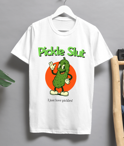 Pickle Slut T-Shirt – Funny Retro Pickle Graphic Tee | Unisex Meme Shirt | Y2K Aesthetic Streetwear