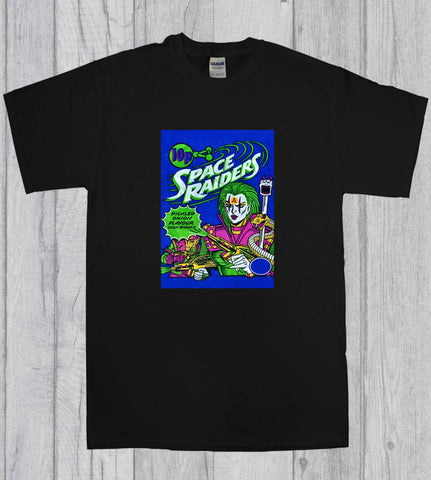 1980s Space Raiders Packet Alien Design T-Shirt