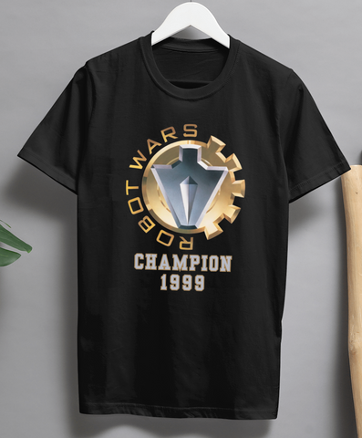 Robot Wars Champion 1999 Retro T-Shirt  Funny 90s TV Geek Nostalgia Tee