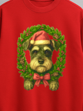 Cute Schnauzer Dog Lover Vintage 80s Style Unisex Christmas Crew Neck Sweater Jumper