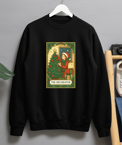 Christmas Tarot Card Goth Witchy Wiccan Xmas Crew Neck Sweater Jumper
