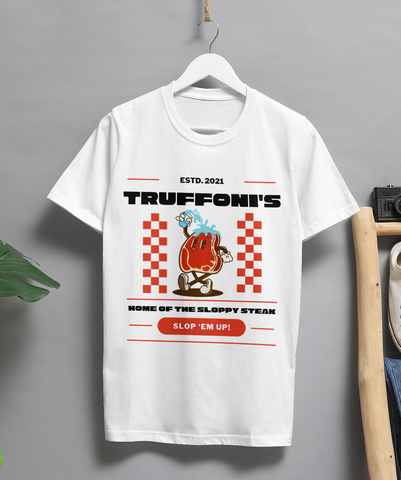 Truffoni’s T-Shirt – Tim Robinson Sloppy Steaks Sketch Funny TV Show Tee | Comedy Graphic Shirt