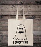 3 Spoopy 5 Me Halloween Trick or Treat Cotton Tote Bag