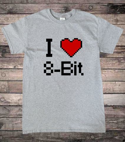 I Love 8 Bit Retro Video Gamer T-Shirt