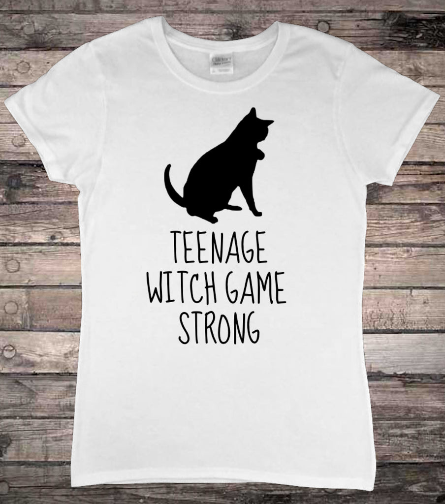 Teenage Witch Game Strong Black Cat Ladies T-Shirt