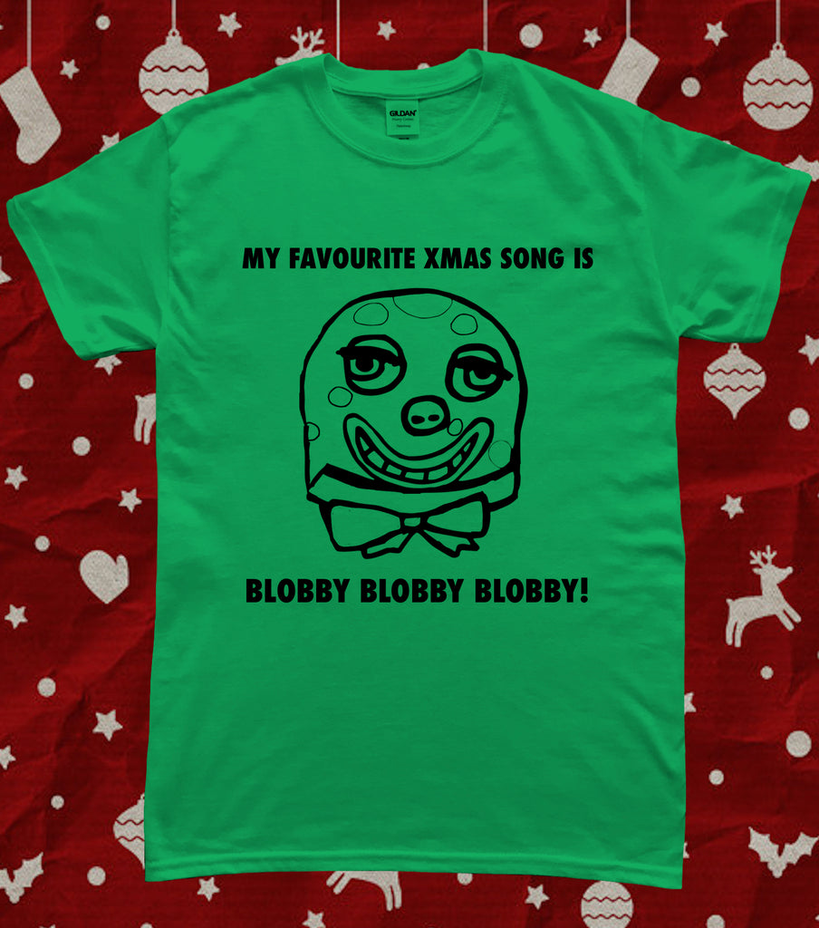 Mr Blobby Favourite Christmas Song Xmas T-Shirt