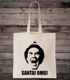Christmas Buddy Elf Santa OMG Cotton Shopping Tote Bag