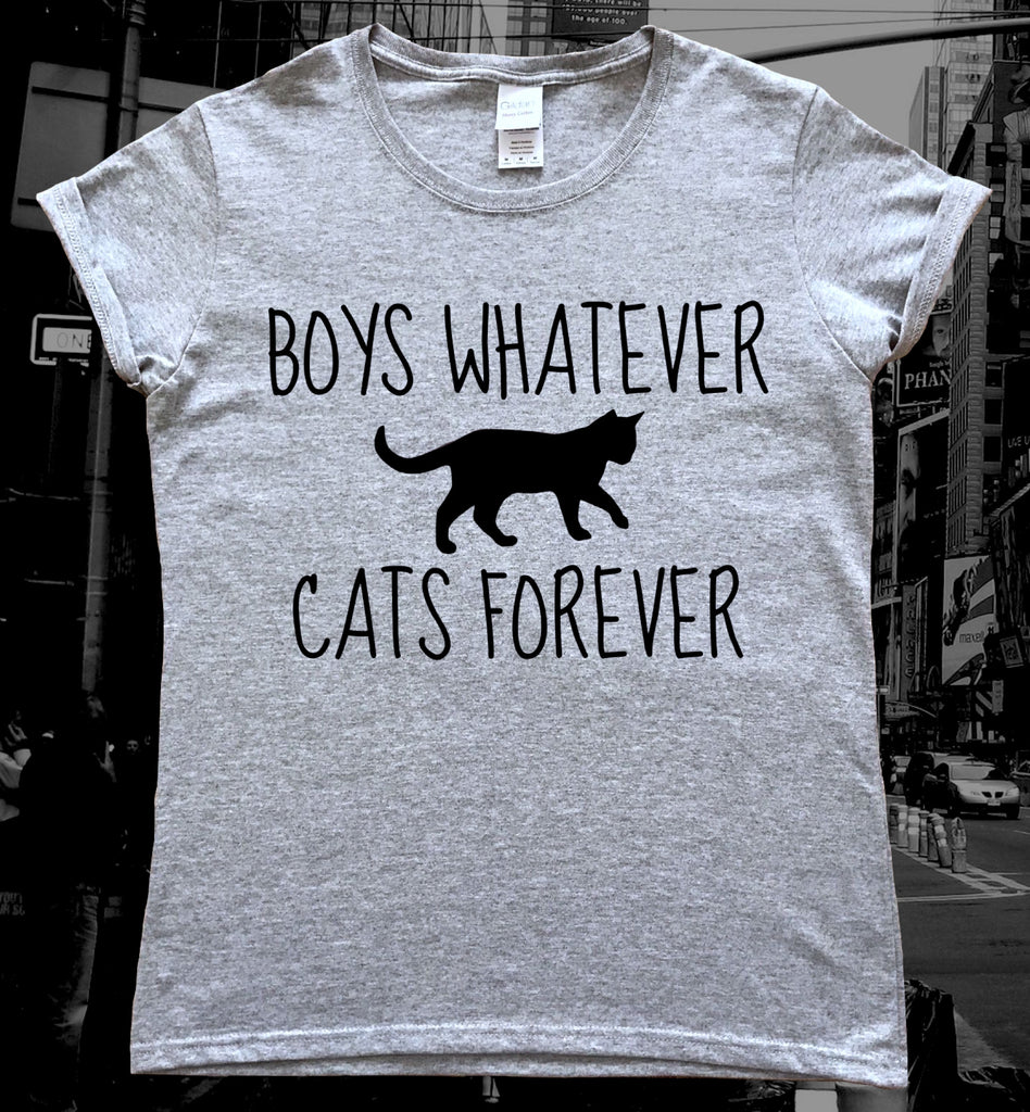 Boys Whatever Cats Forever Cat Lady T-Shirt
