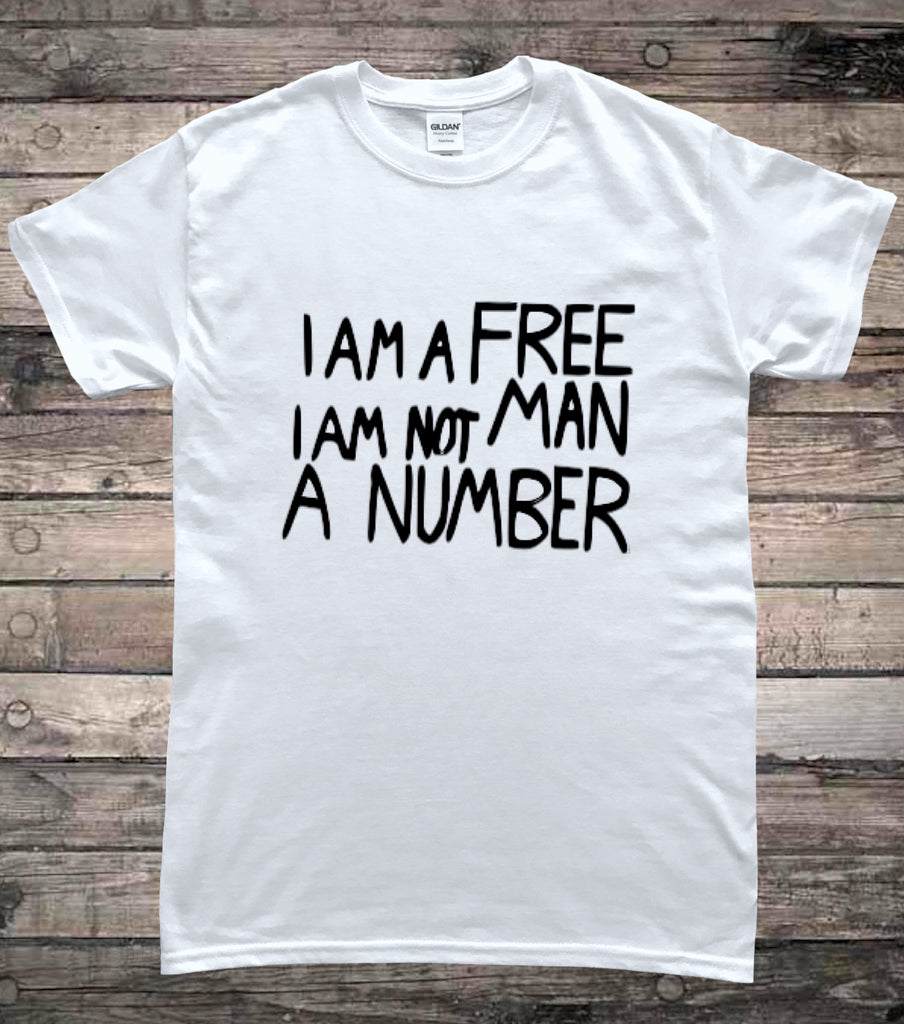 I am a Free I am Not Man A Number Stupid Lockdown Protestor Sign T-Shirt