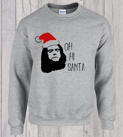 Tommy Wiseau The Room Oh Hi Santa Christmas Sweater Jumper