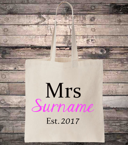 Personalised Bridal Wedding Hen Party Cotton Tote Bag
