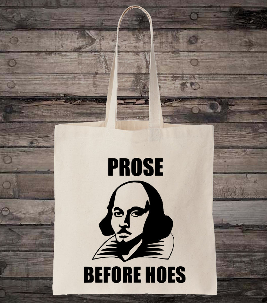 William Shakespeare Prose Before Hoes Funny Cotton Shopping Tote Bag