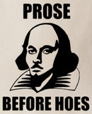 William Shakespeare Prose Before Hoes Funny Cotton Shopping Tote Bag