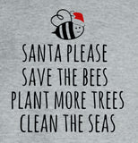 Save The Bees Trees and Seas Eco Climate Activist Christmas Sweater Jumper