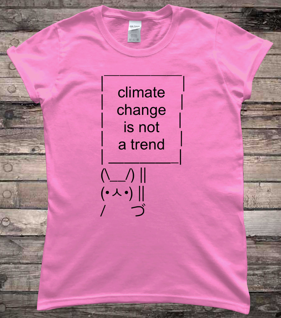 Sign Bunny Climate Change Protest ASCII Art Slogan T-Shirt