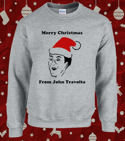 Nicolas Nic Cage John Travolta Funny Christmas Sweater Jumper