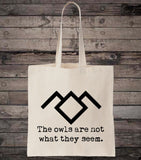 Twin Peaks Black Lodge Owls Quote Cotton Shopping Tote Bag