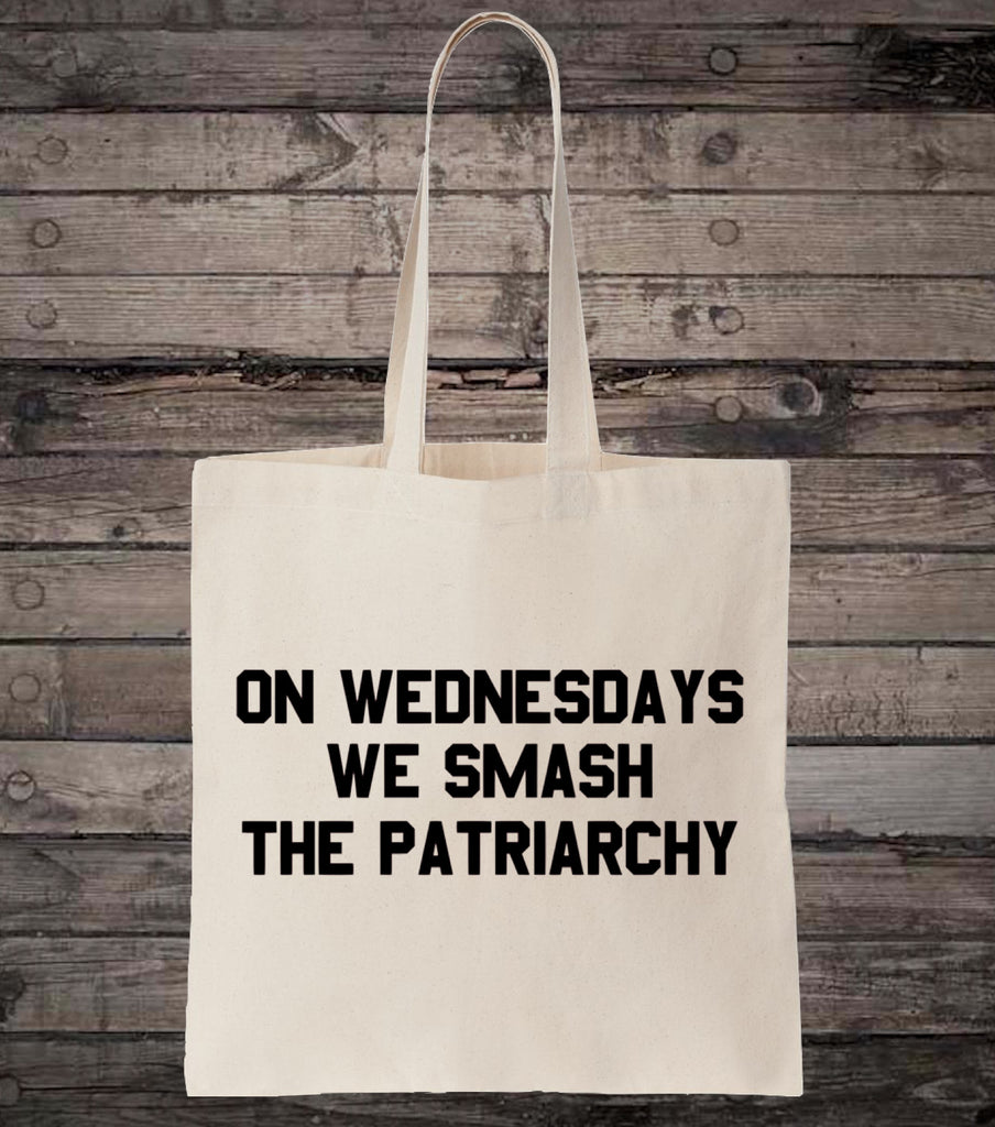 Feminist On Wednesdays We Smash The Patriarchy Feminism Cotton Shopping Tote Bag